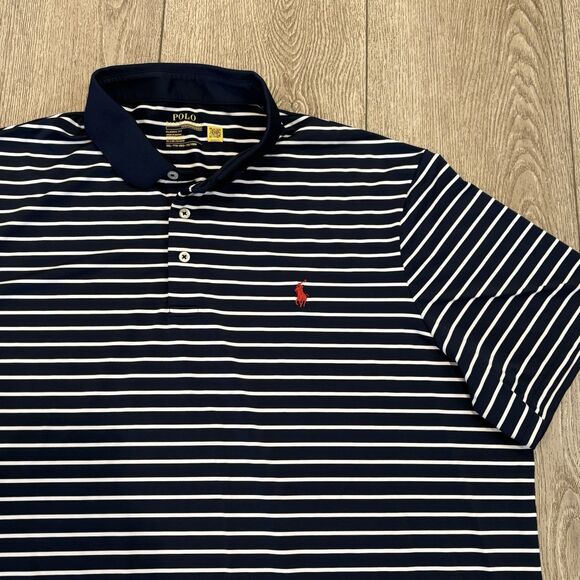 Other - Polo Ralph Lauren Polo Shirt Mens Size XXL Performance Blue Striped Golf Preppy
